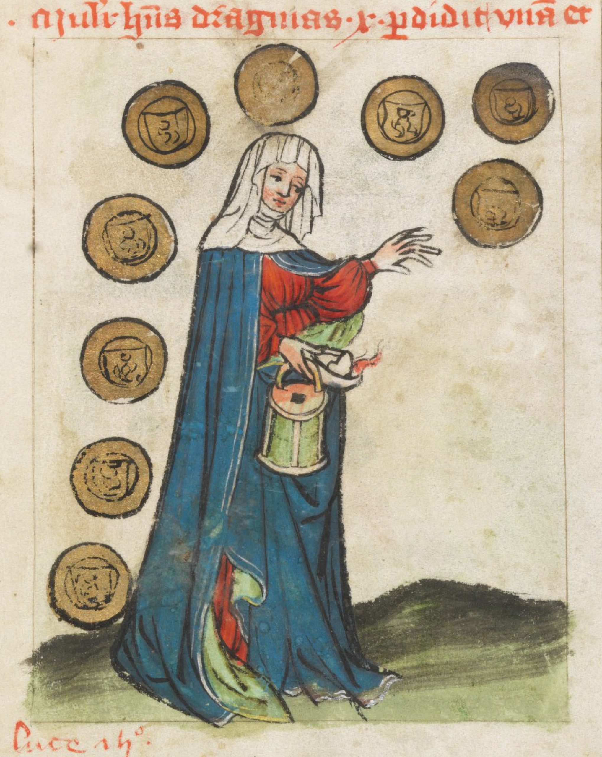 Lantern depicted in the medieval manuscript